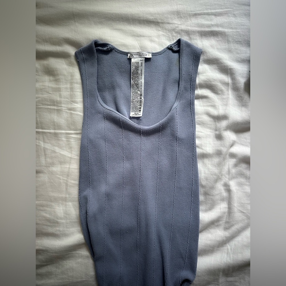 Zara Slate Blue Knit Tank